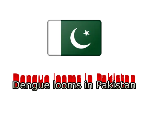 pic shows flag of pakistan and dengue looms in Pakistan